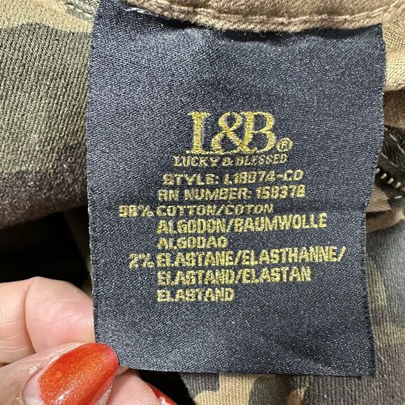 Y2K 90"s L&B Lucky & Blessed Bell Bottom Flared Jeans Camo Sz 4 (27x28)  Stretch - Picture 9 of 14